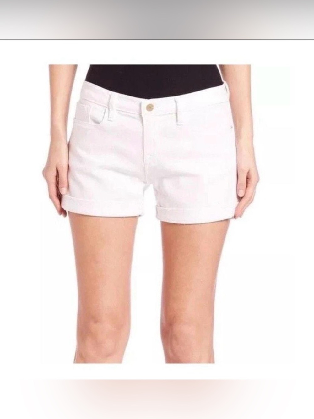 FRAME Le Cutoff Denim Shorts white size 30 summer